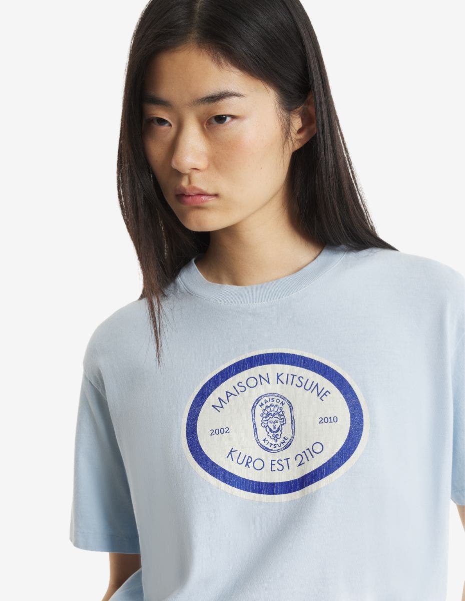 MAISON KITSUNE x KURO GRAND EST. VINTAGE WASH TEE LIGHT BLUE