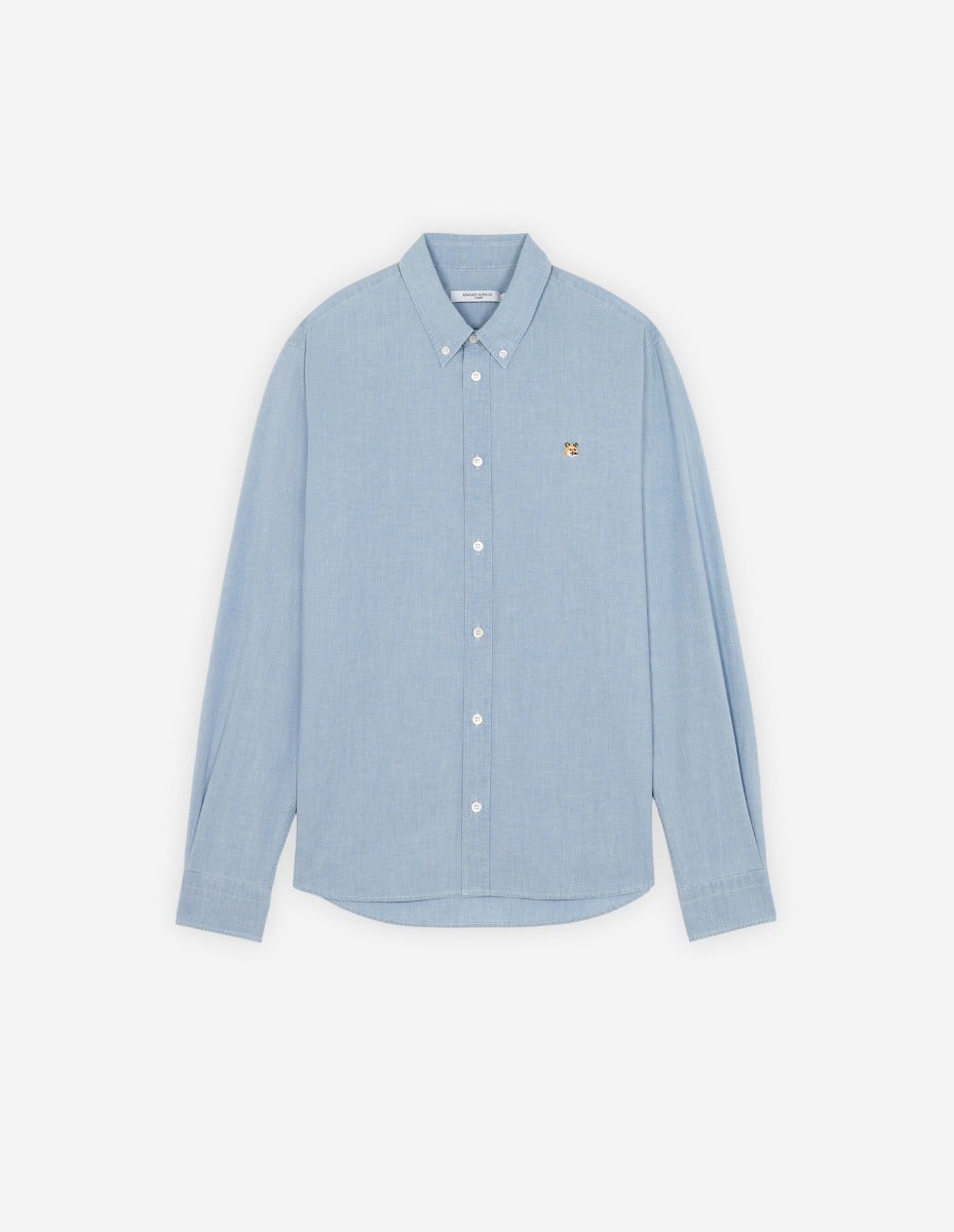 FOX HEAD EMBROIDERY CLASSIC SHIRT BD WASHED INDIGO