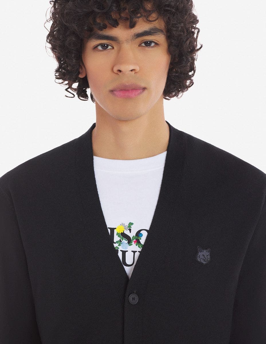 BOLD FOX HEAD PATCH REGULAR CARDIGAN BLACK
