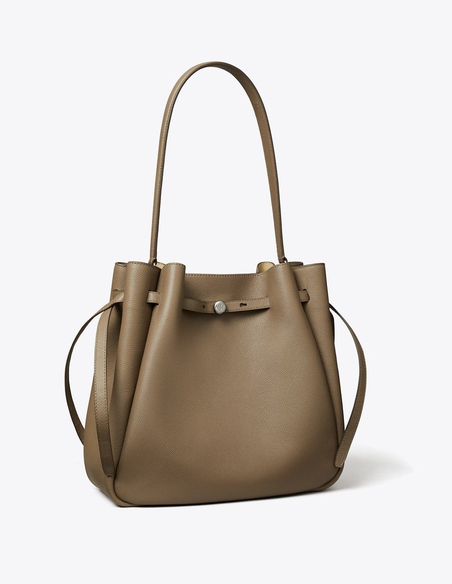 T MONOGRAM BUCKET BAG TORY NAVY